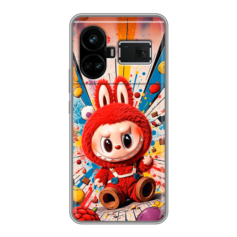 Силиконовый чехол на Realme GT5 с принтом Labubu Лабубу Силиконовый чехол на Realme GT5 с принтом Labubu Лабубу
