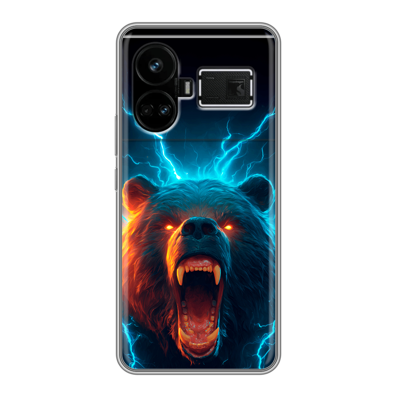 Силиконовый чехол на Realme GT5 с принтом Медведь Силиконовый чехол на Realme GT5 с принтом Медведь