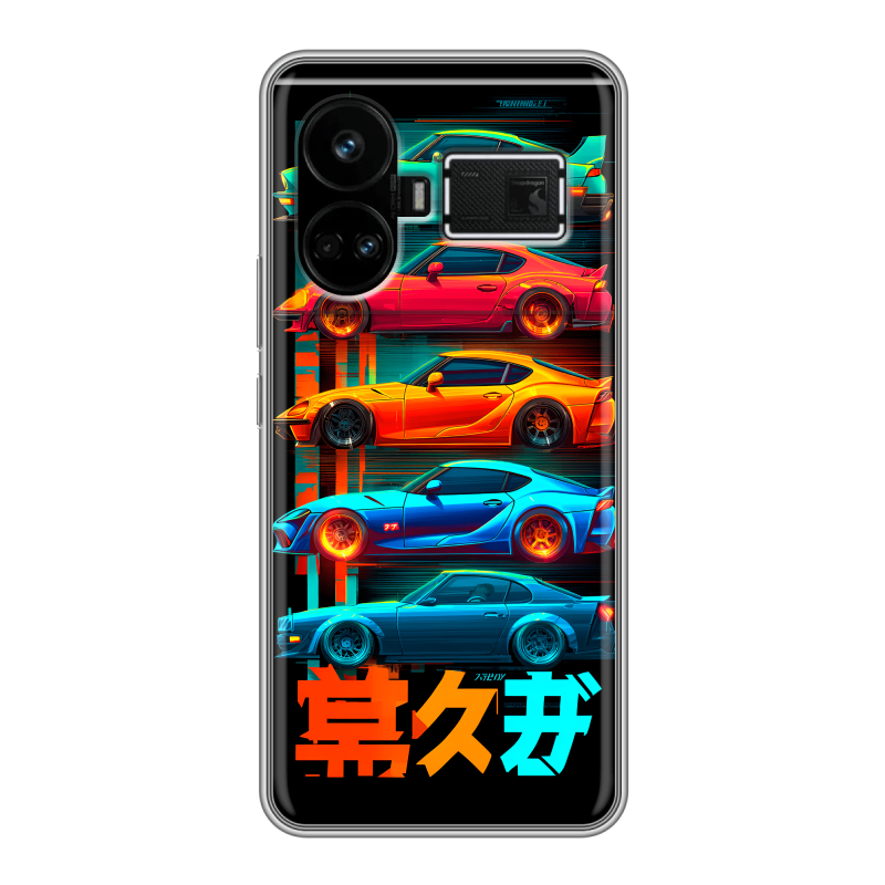 Силиконовый чехол на Realme GT5 с принтом машины тачки Силиконовый чехол на Realme GT5 с принтом машины тачки