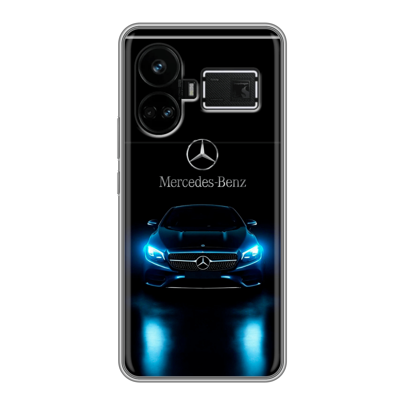 Силиконовый чехол на Realme GT5 с принтом Mercedes Мерседес Силиконовый чехол на Realme GT5 с принтом Mercedes Мерседес
