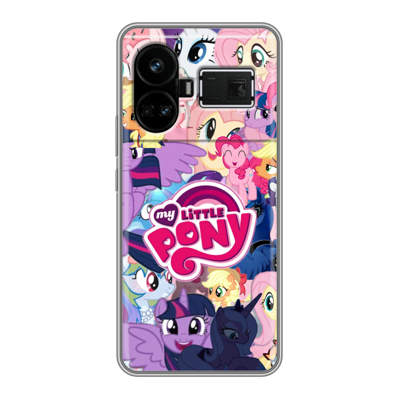 Силиконовый чехол на Realme GT5 с принтом My little pony Дружба чудо Силиконовый чехол на Realme GT5 с принтом My little pony Дружба чудо