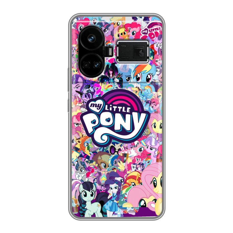 Силиконовый чехол на Realme GT5 с принтом My little pony Дружба чудо Силиконовый чехол на Realme GT5 с принтом My little pony Дружба чудо