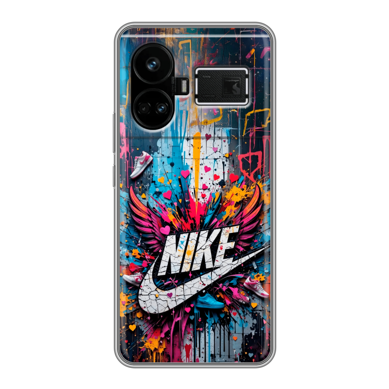 Силиконовый чехол на Realme GT5 с принтом Nike Найк Силиконовый чехол на Realme GT5 с принтом Nike Найк