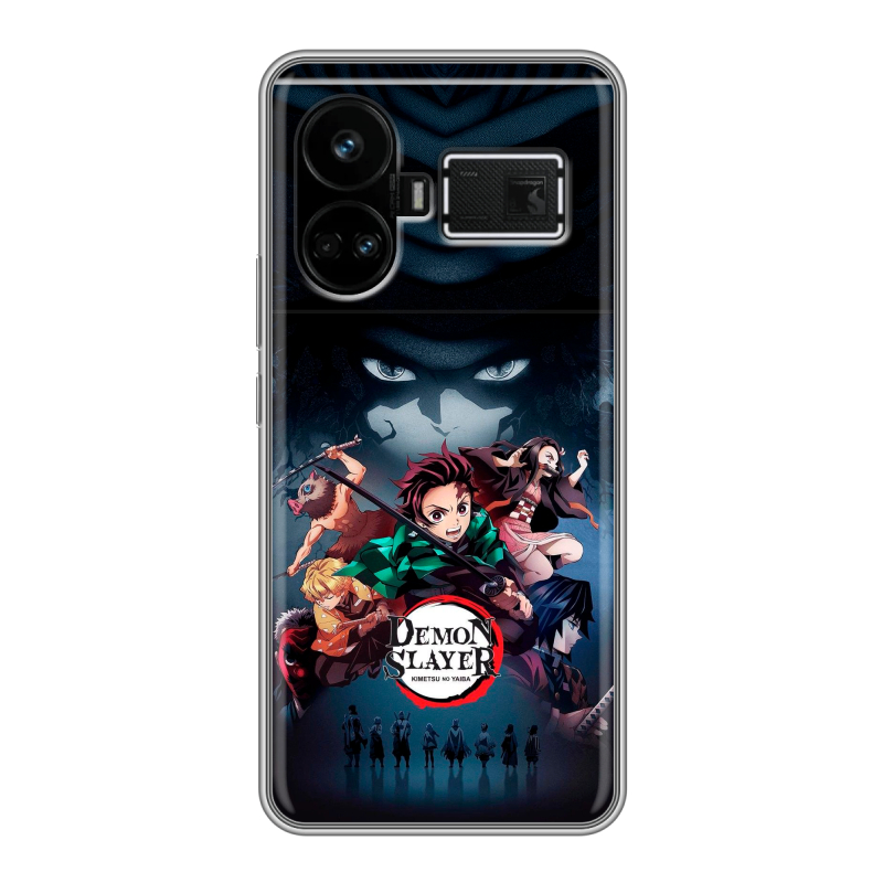 Силиконовый чехол на Realme GT5 с принтом Demon Slayer Клинок рассекающий демонов Силиконовый чехол на Realme GT5 с принтом Demon Slayer Клинок рассекающий демонов