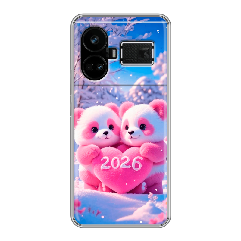 Силиконовый чехол на Realme GT5 с принтом Новый год Силиконовый чехол на Realme GT5 с принтом Новый год