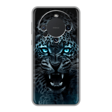 Силиконовый чехол на Huawei Mate 60 с принтом Темный леопард
