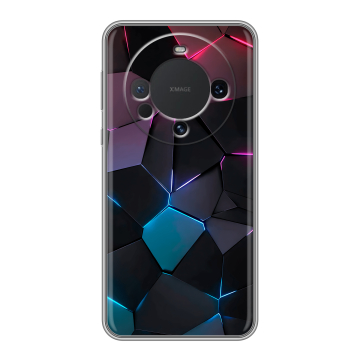 Силиконовый чехол на Huawei Mate 60 с принтом Геометрия неона