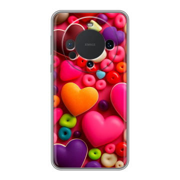 Силиконовый чехол на Huawei Mate 60 с принтом Сердечки