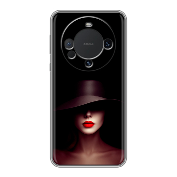 Силиконовый чехол на Huawei Mate 60 с принтом Девушка в шляпе