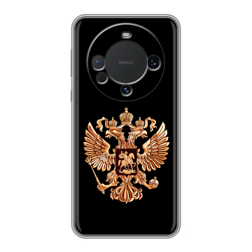 Силиконовый чехол на Huawei Mate 60 с принтом Герб России золотой