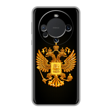 Силиконовый чехол на Huawei Mate 60 с принтом Герб России желтый Силиконовый чехол на Huawei Mate 60 с принтом Герб России желтый