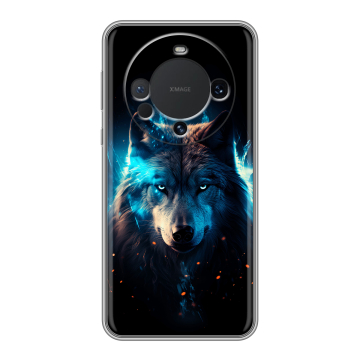 Силиконовый чехол на Huawei Mate 60 с принтом Волк ночной