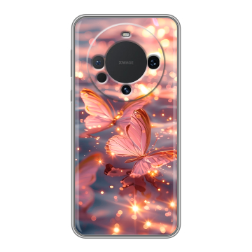 Силиконовый чехол на Huawei Mate 60 с принтом бабочки розовые Силиконовый чехол на Huawei Mate 60 с принтом бабочки розовые