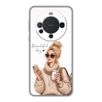 Силиконовый чехол на Huawei Mate 60 с принтом женский