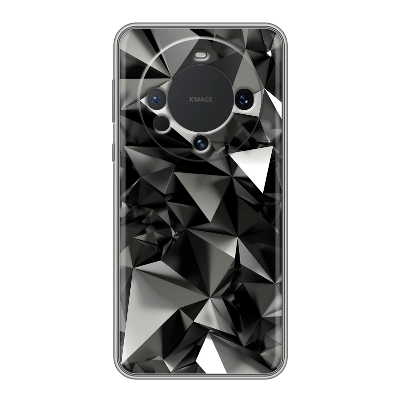 Силиконовый чехол на Huawei Mate 60 с принтом Черные кристаллы Силиконовый чехол на Huawei Mate 60 с принтом Черные кристаллы