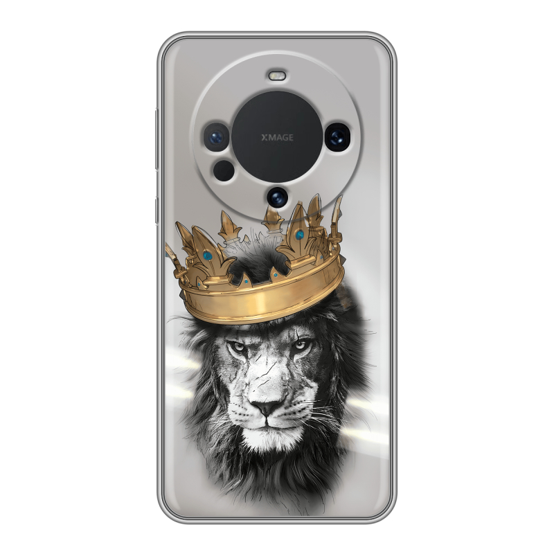Силиконовый чехол на Huawei Mate 60 с принтом Лев с короной Силиконовый чехол на Huawei Mate 60 с принтом Лев с короной