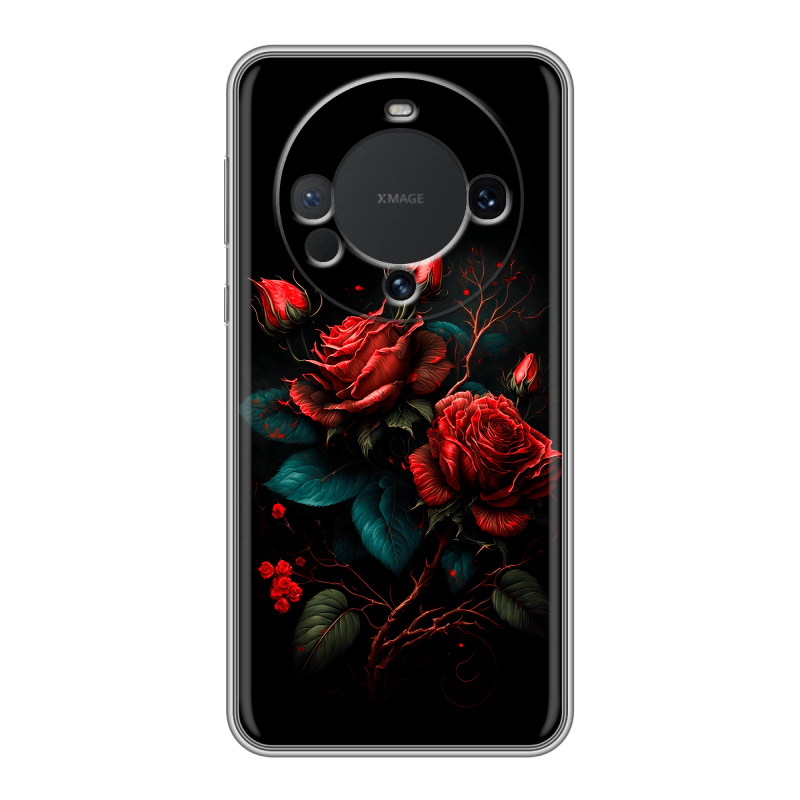 Силиконовый чехол на Huawei Mate 60 с принтом Розы красные Силиконовый чехол на Huawei Mate 60 с принтом Розы красные