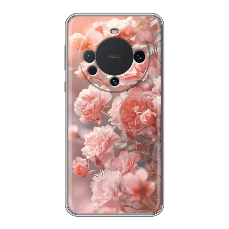 Силиконовый чехол на Huawei Mate 60 с принтом Розовые розы Силиконовый чехол на Huawei Mate 60 с принтом Розовые розы