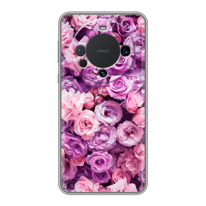 Силиконовый чехол на Huawei Mate 60 с принтом лавандовые розы Силиконовый чехол на Huawei Mate 60 с принтом лавандовые розы
