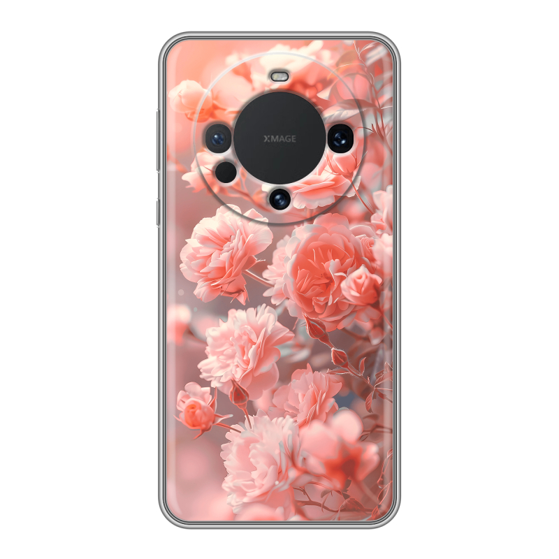 Силиконовый чехол на Huawei Mate 60 с принтом Розы цветы Силиконовый чехол на Huawei Mate 60 с принтом Розы цветы