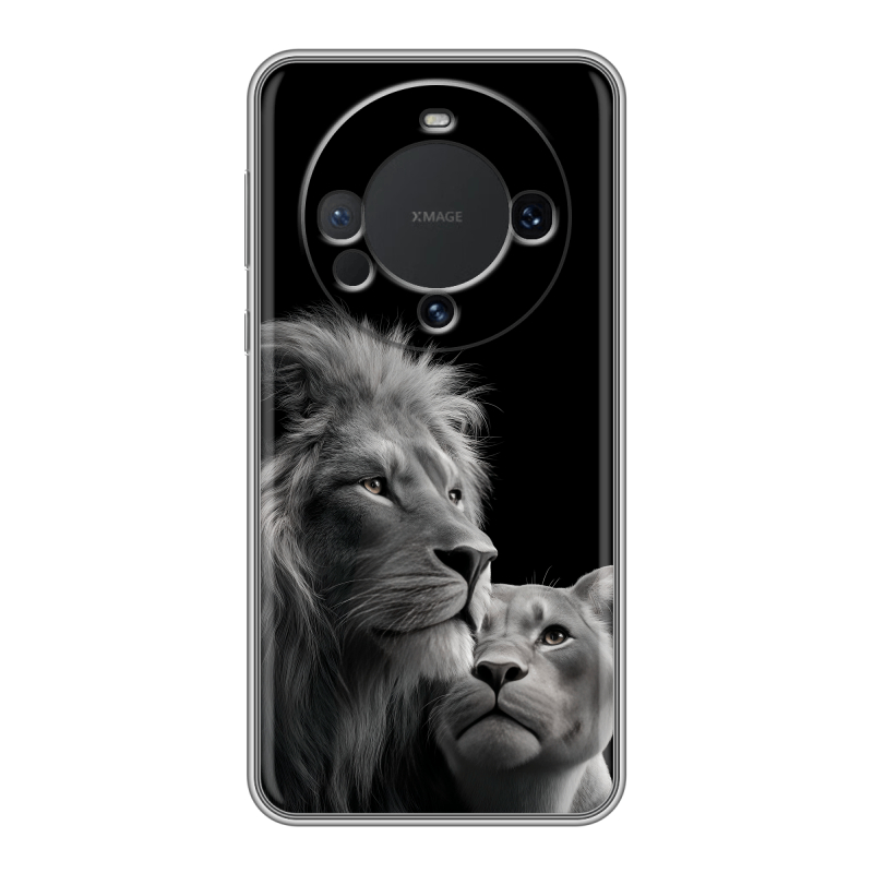 Силиконовый чехол на Huawei Mate 60 с принтом Лев кошки Силиконовый чехол на Huawei Mate 60 с принтом Лев кошки
