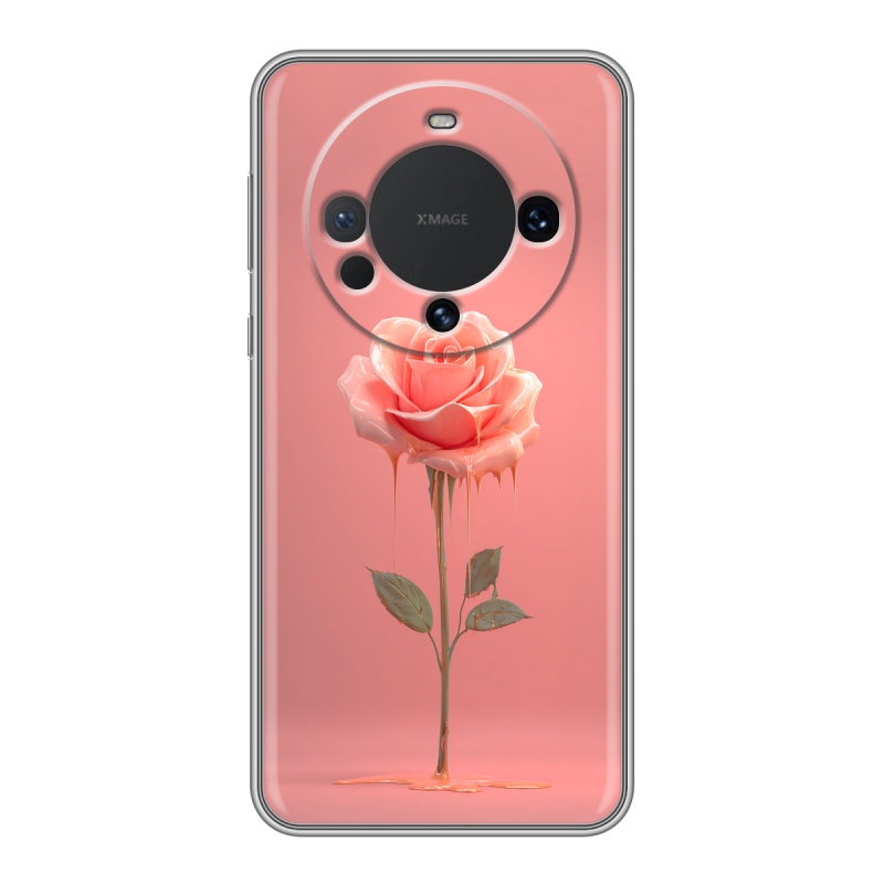 Силиконовый чехол на Huawei Mate 60 с принтом Розовая роза Силиконовый чехол на Huawei Mate 60 с принтом Розовая роза