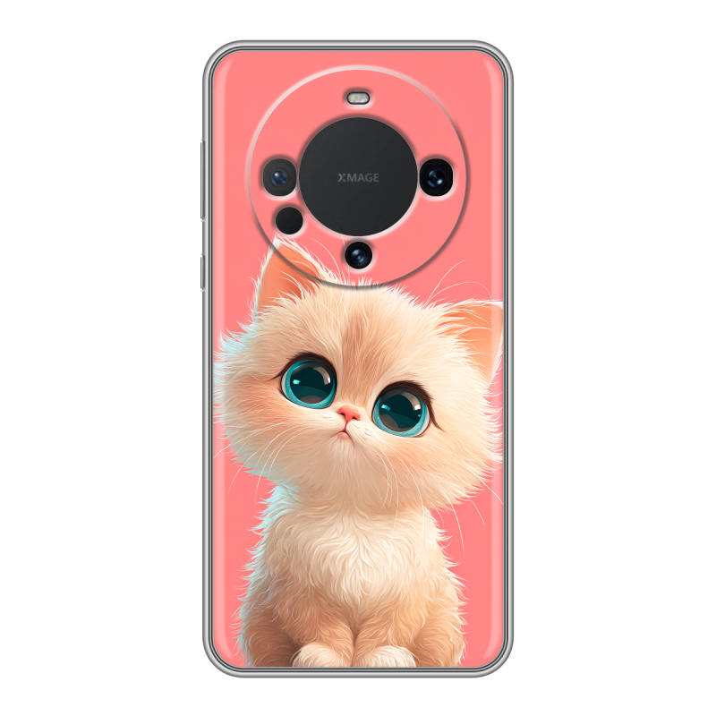 Силиконовый чехол на Huawei Mate 60 с принтом Розовый котенок Силиконовый чехол на Huawei Mate 60 с принтом Розовый котенок