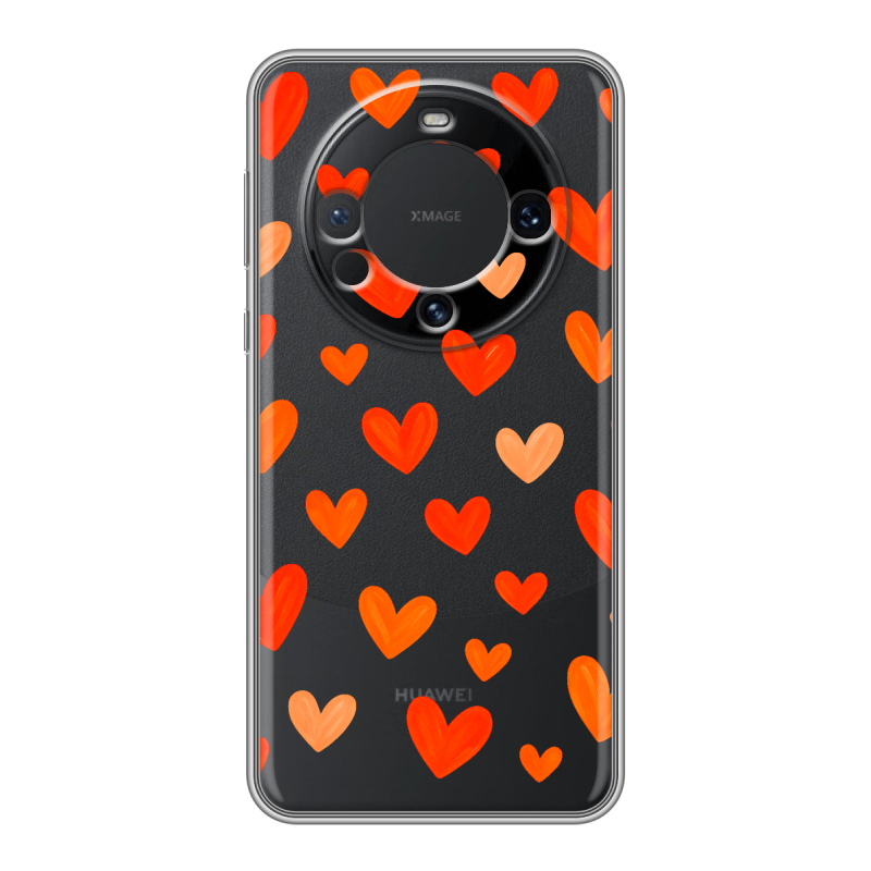 Силиконовый чехол на Huawei Mate 60 с принтом Сердечки Силиконовый чехол на Huawei Mate 60 с принтом Сердечки