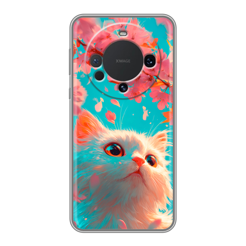 Силиконовый чехол на Huawei Mate 60 с принтом Красивый кот Силиконовый чехол на Huawei Mate 60 с принтом Красивый кот