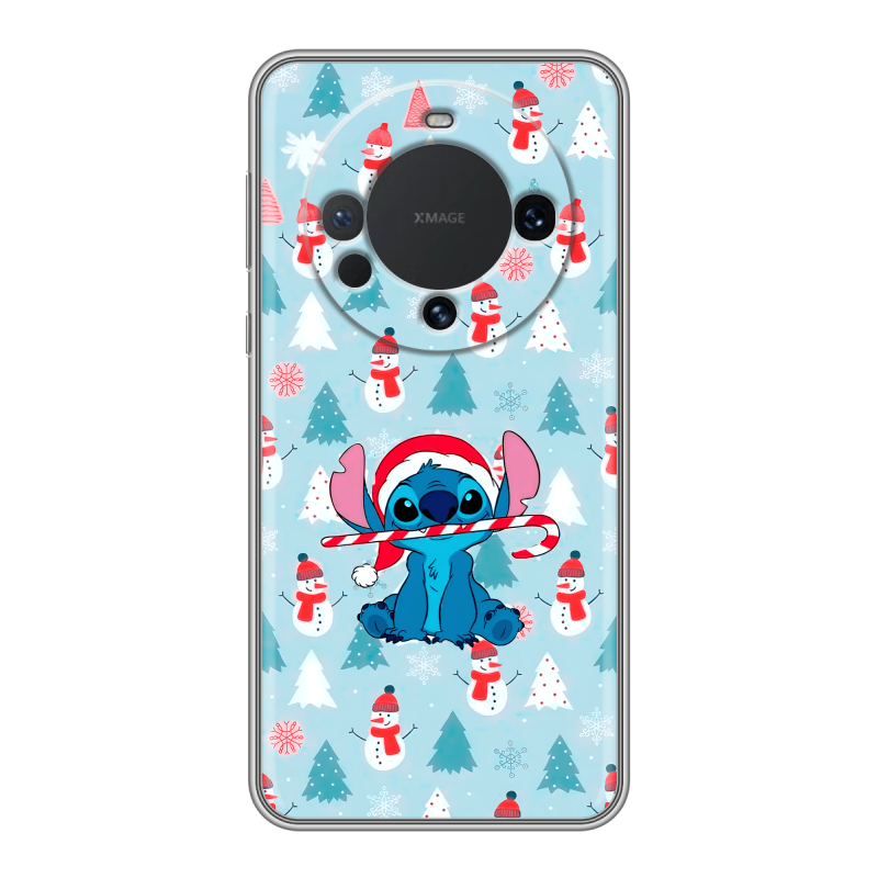 Силиконовый чехол на Huawei Mate 60 с принтом Стич Новый год Силиконовый чехол на Huawei Mate 60 с принтом Стич Новый год