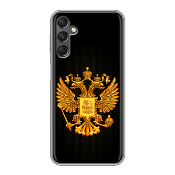 Силиконовый чехол на Samsung Galaxy A25 5G с принтом Герб России желтый