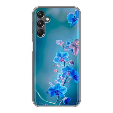 Силиконовый чехол на Samsung Galaxy A25 5G с принтом Голубые цветы
