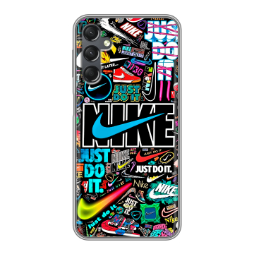 Силиконовый чехол на Samsung Galaxy A25 5G с принтом найк nike черный Силиконовый чехол на Samsung Galaxy A25 5G с принтом найк nike черный