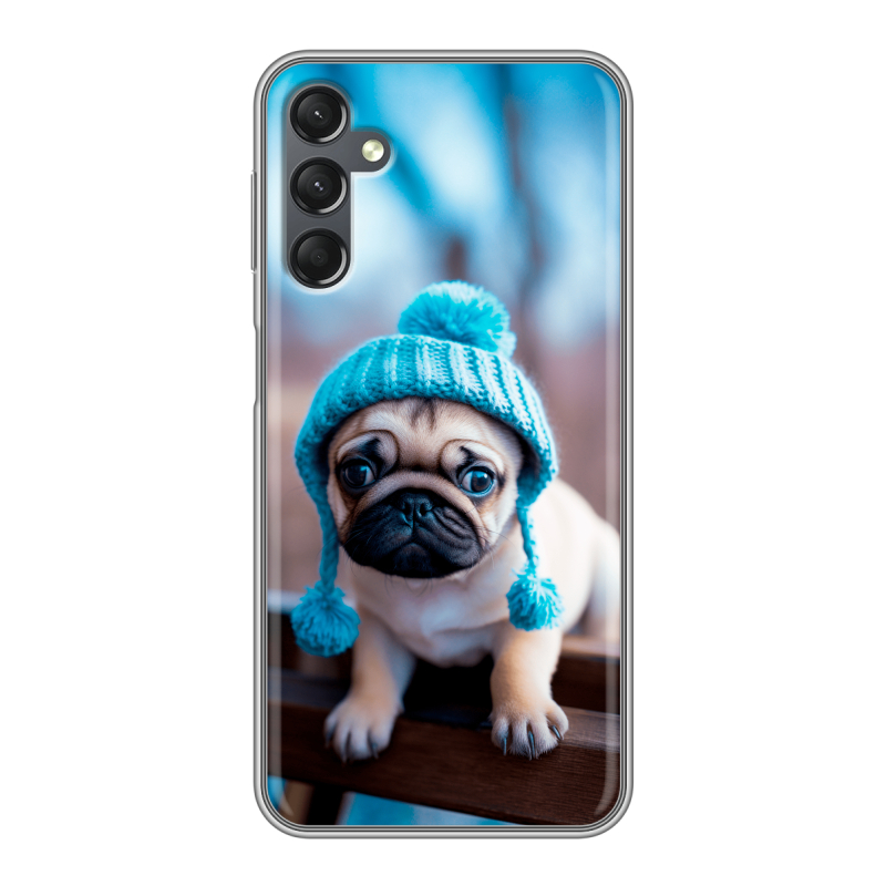 Силиконовый чехол на Samsung Galaxy A25 5G с принтом Мопс в шапке Силиконовый чехол на Samsung Galaxy A25 5G с принтом Мопс в шапке