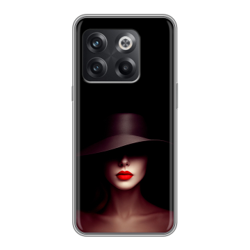Силиконовый чехол на OnePlus Ace Pro с принтом Девушка в шляпе Силиконовый чехол на OnePlus Ace Pro с принтом Девушка в шляпе