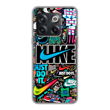 Силиконовый чехол на OnePlus Ace Pro с принтом найк nike черный