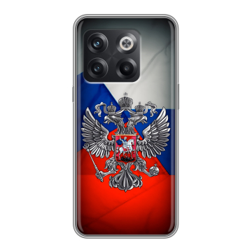 Силиконовый чехол на OnePlus Ace Pro с принтом Флаг России