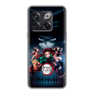 Силиконовый чехол на OnePlus Ace Pro с принтом Demon Slayer Клинок рассекающий демонов