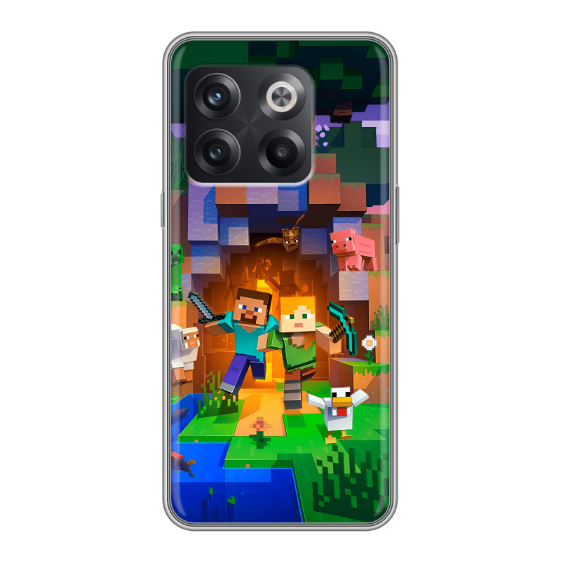 Силиконовый чехол на OnePlus Ace Pro с принтом Майнкрафт Minecraft Силиконовый чехол на OnePlus Ace Pro с принтом Майнкрафт Minecraft