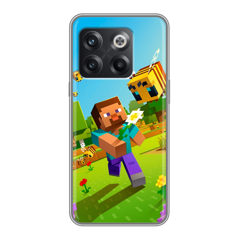 Силиконовый чехол на OnePlus Ace Pro с принтом Майнкрафт Minecraft Силиконовый чехол на OnePlus Ace Pro с принтом Майнкрафт Minecraft