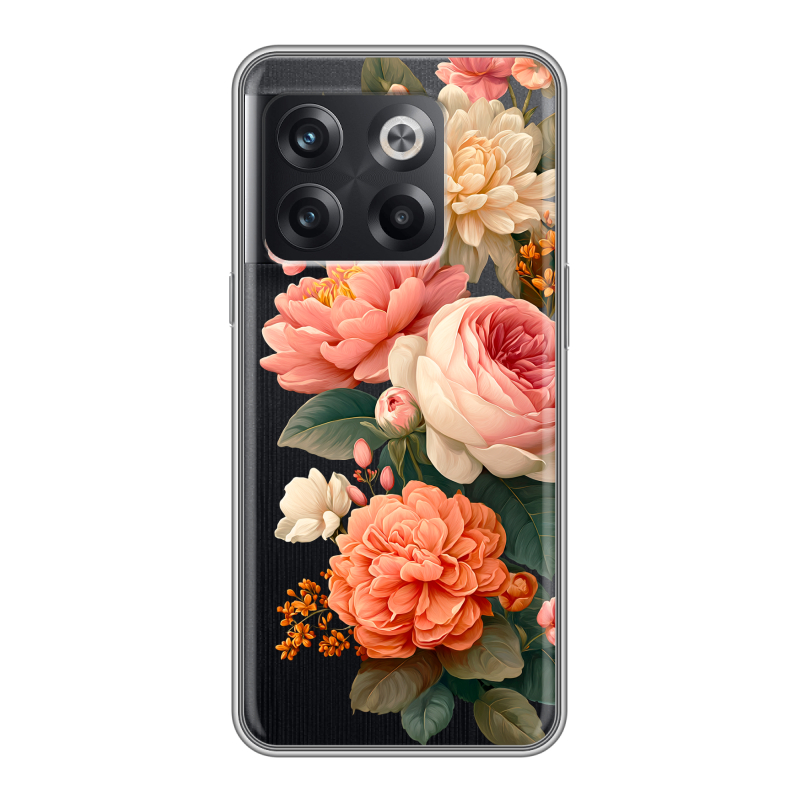 Силиконовый чехол на OnePlus Ace Pro с принтом цветы Силиконовый чехол на OnePlus Ace Pro с принтом цветы