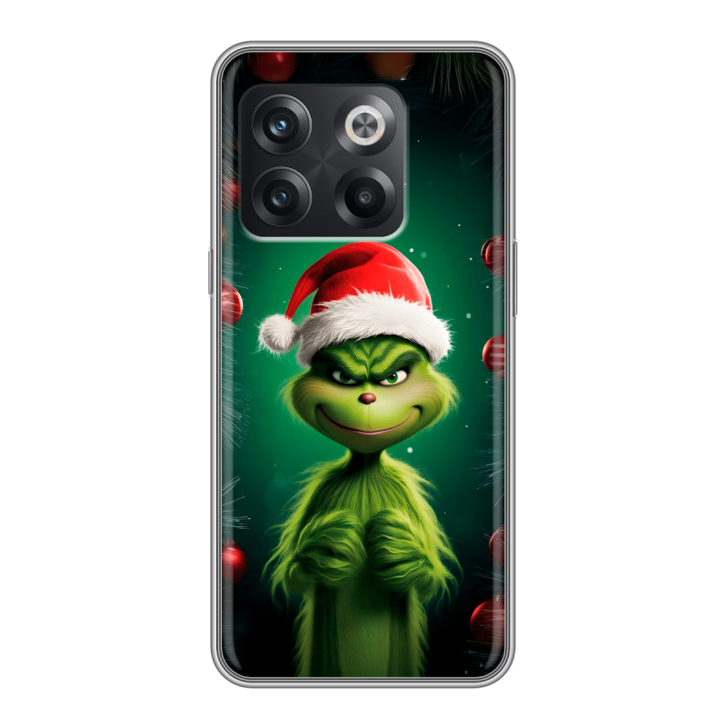 Силиконовый чехол на OnePlus Ace Pro с принтом Гринч Новый год Рождество Силиконовый чехол на OnePlus Ace Pro с принтом Гринч Новый год Рождество