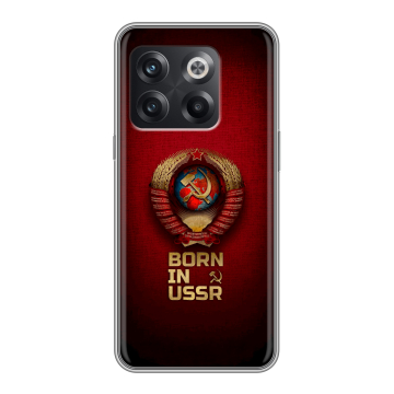 Силиконовый чехол на OnePlus 10T с принтом Флаг Герб СССР Силиконовый чехол на OnePlus 10T с принтом Флаг Герб СССР