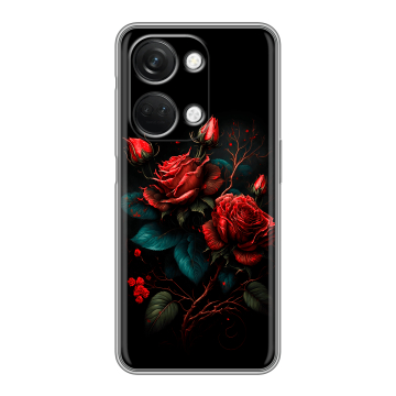 Силиконовый чехол на OnePlus Ace 2V с принтом Розы красные