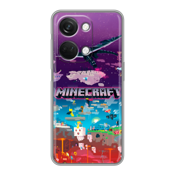 Силиконовый чехол на OnePlus Ace 2V с принтом Майнкрафт Minecraft Силиконовый чехол на OnePlus Ace 2V с принтом Майнкрафт Minecraft