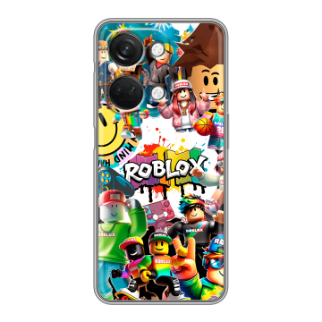 Силиконовый чехол на OnePlus Ace 2V с принтом Roblox Роблокс