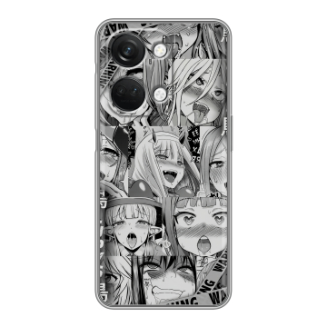 Силиконовый чехол на OnePlus Ace 2V с принтом Ahegao Ахегао Аниме