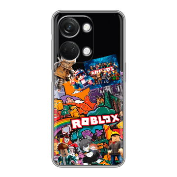 Силиконовый чехол на OnePlus Ace 2V с принтом Roblox Роблокс