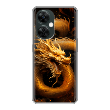 Силиконовый чехол на OnePlus Nord CE 3 Lite 5G с принтом Золотой дракон Силиконовый чехол на OnePlus Nord CE 3 Lite 5G с принтом Золотой дракон