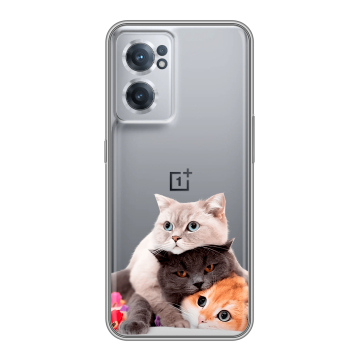 Силиконовый чехол на OnePlus Nord CE 2 5G с принтом Кошки